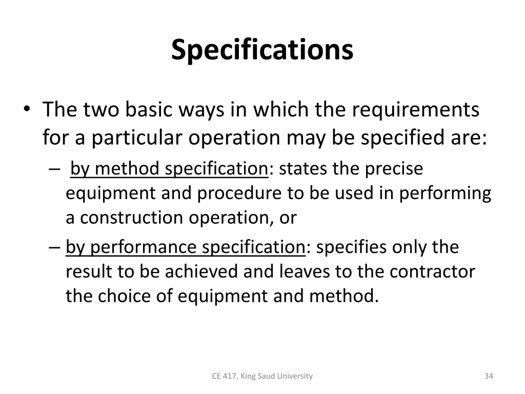 specifications
