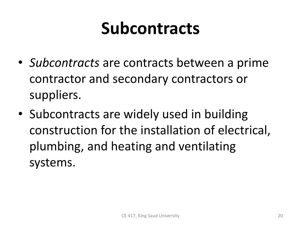 subcontracts