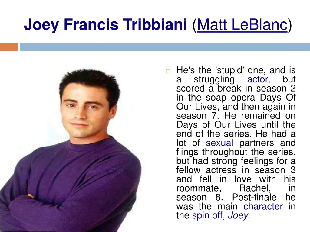 joey francis tribbiani matt leblanc