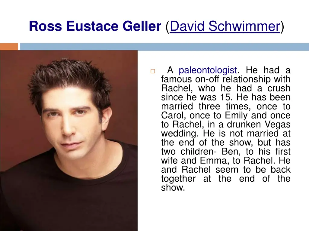 ross eustace geller david schwimmer