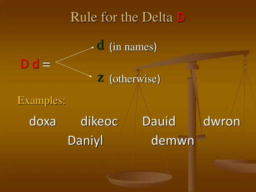 rule for the delta d