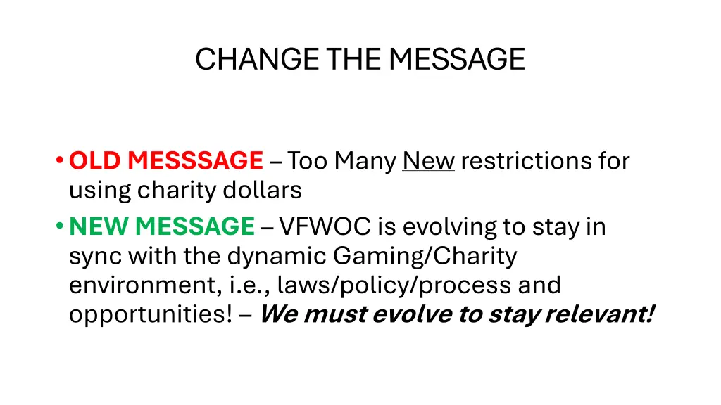 change the message