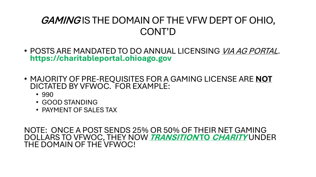 gaming gaming is the domain of the vfw dept 1