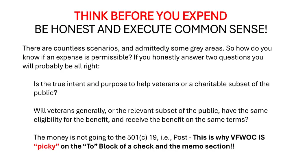 think before you expend think before you expend