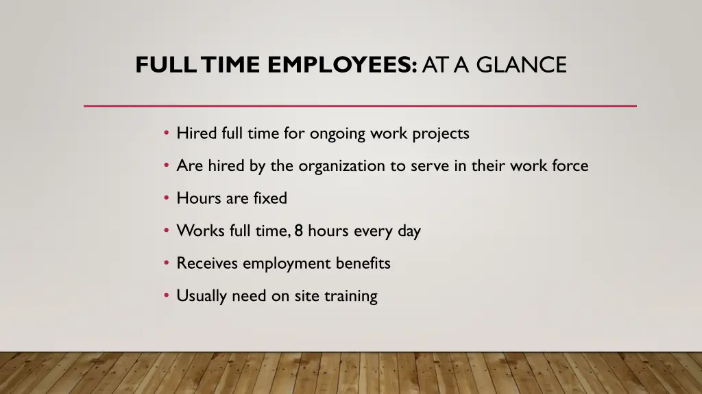 full time employees at a glance