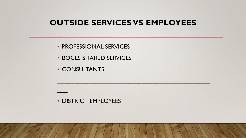 outside services vs employees