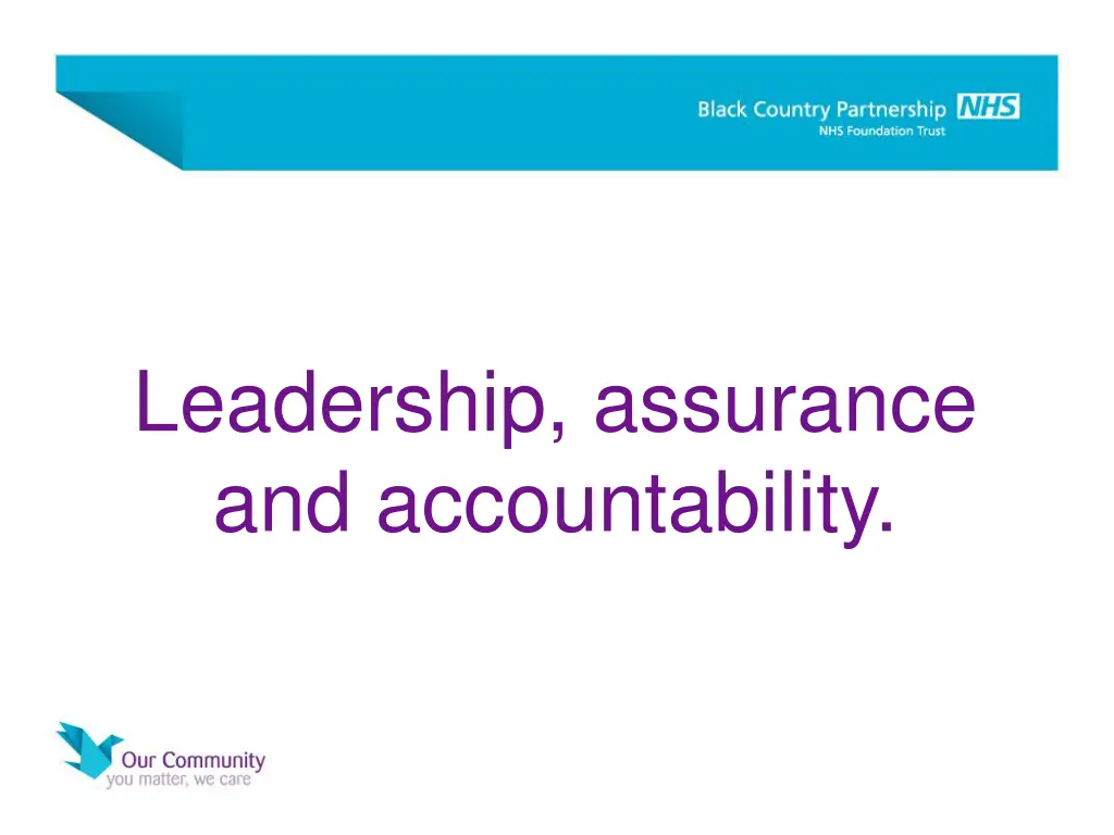 leadership assurance and accountability