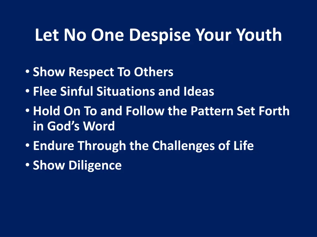 let no one despise your youth 1
