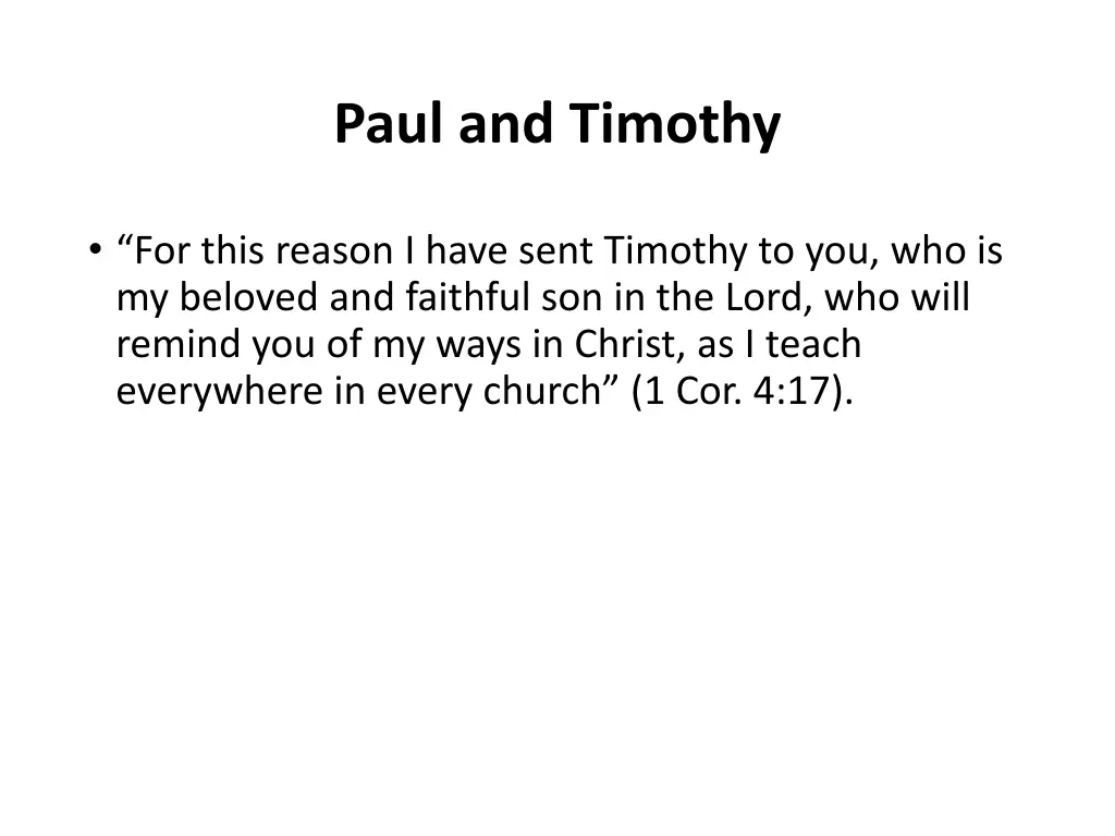 paul and timothy