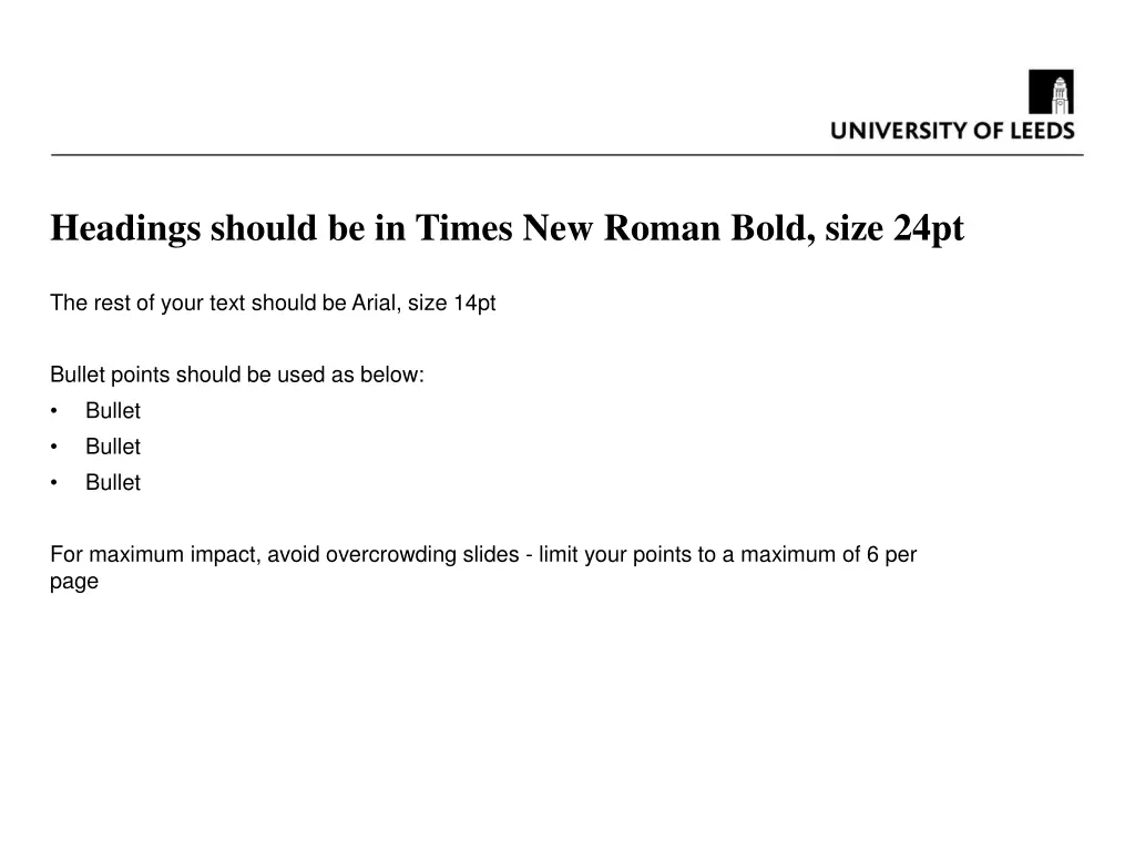 headings should be in times new roman bold size