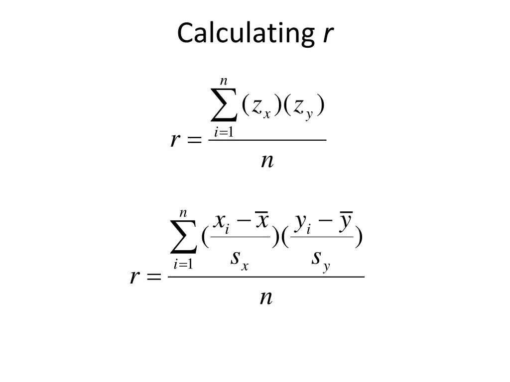 calculating r