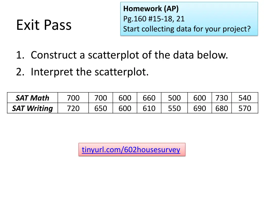 homework ap pg 160 15 18 21 start collecting data