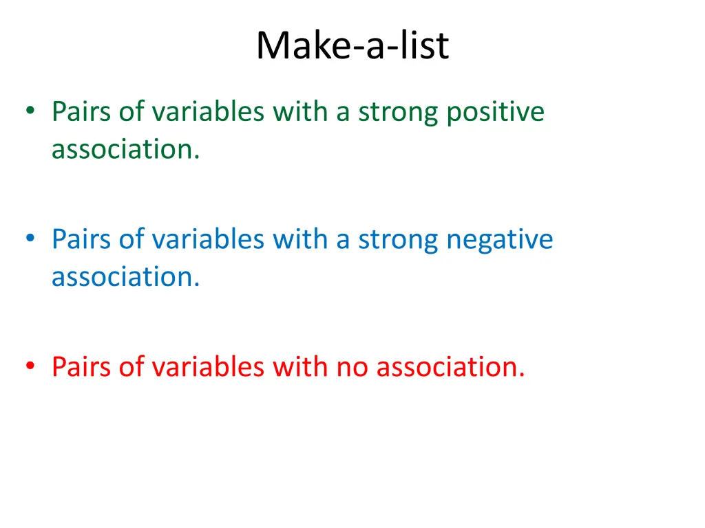 make a list