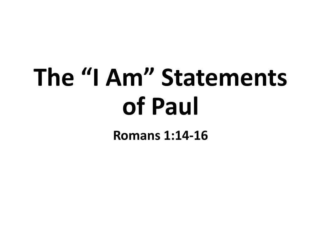 the i am statements of paul