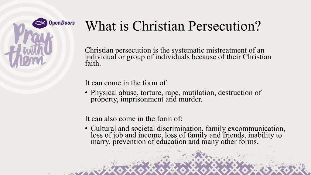 what is christian persecution