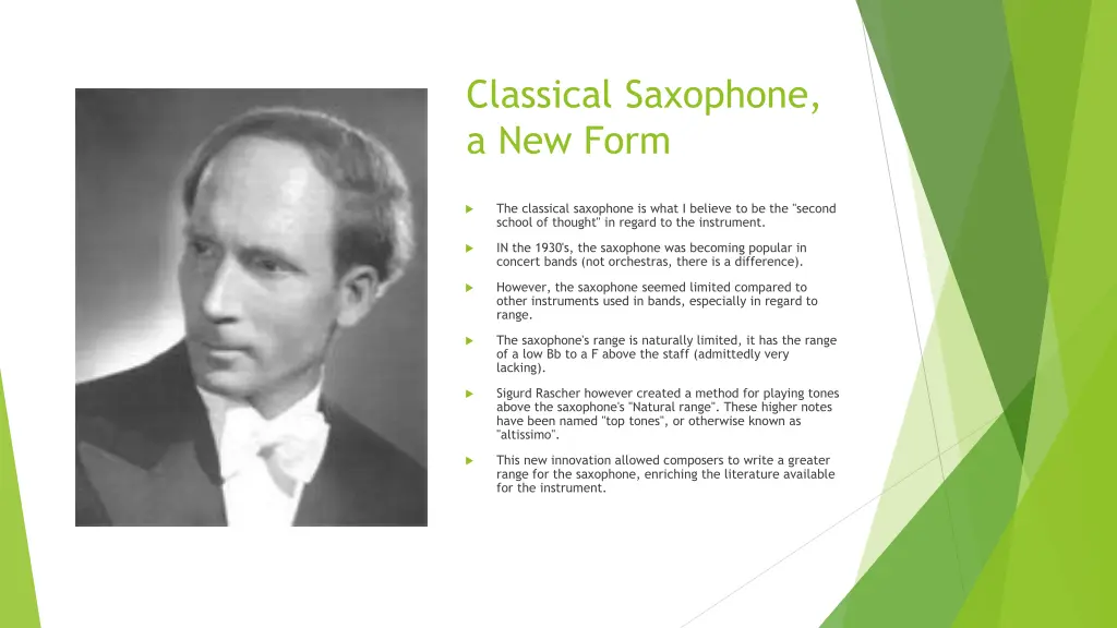 classical saxophone a new form