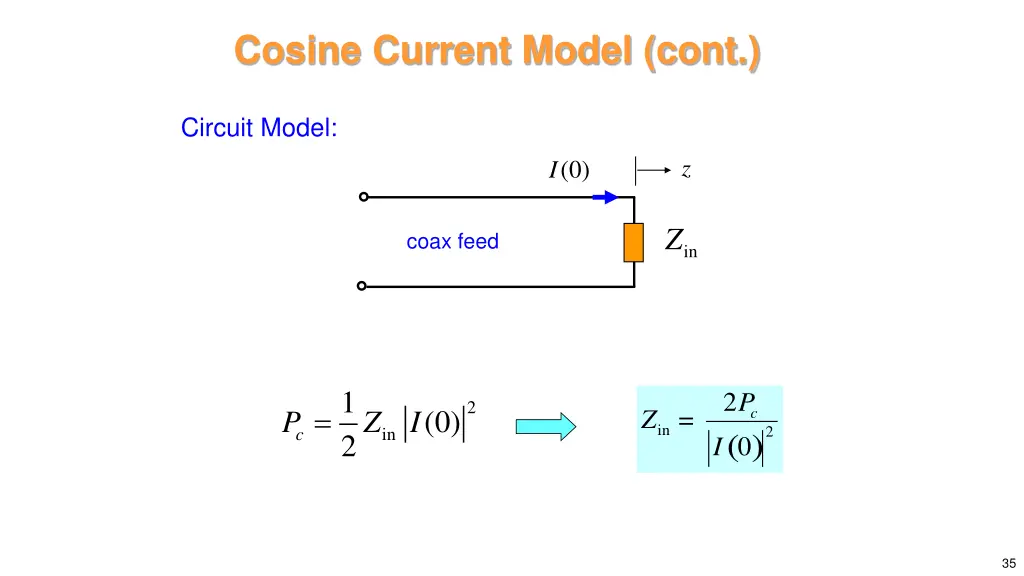 cosine current model cont 1