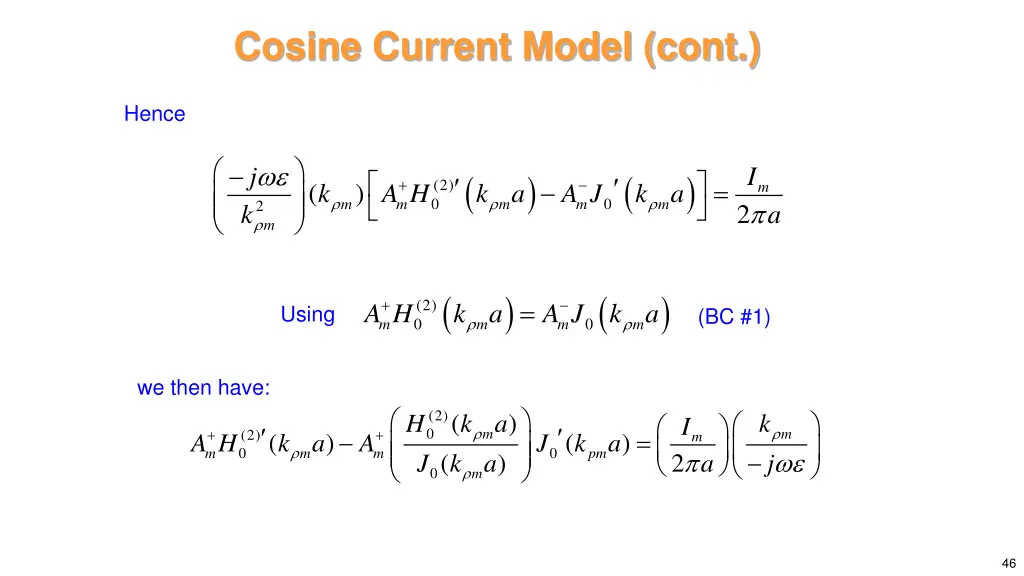 cosine current model cont 12