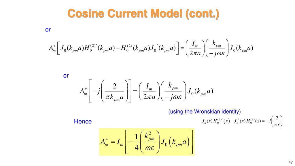 cosine current model cont 13
