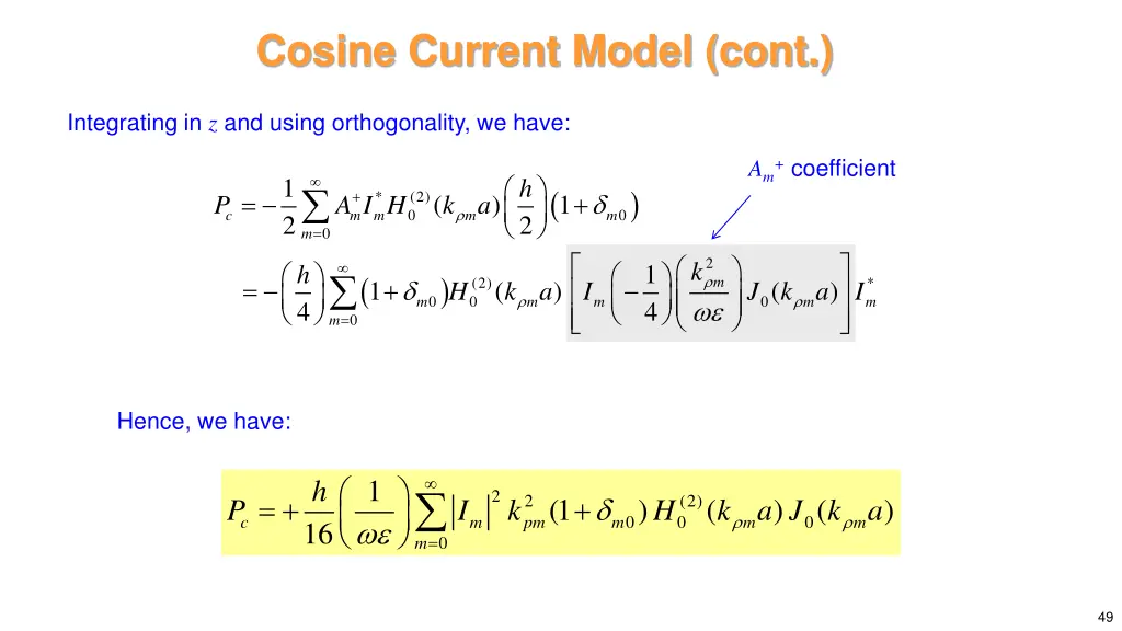 cosine current model cont 15