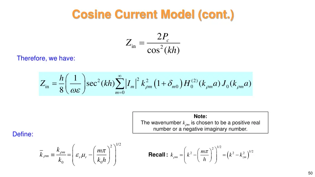 cosine current model cont 16
