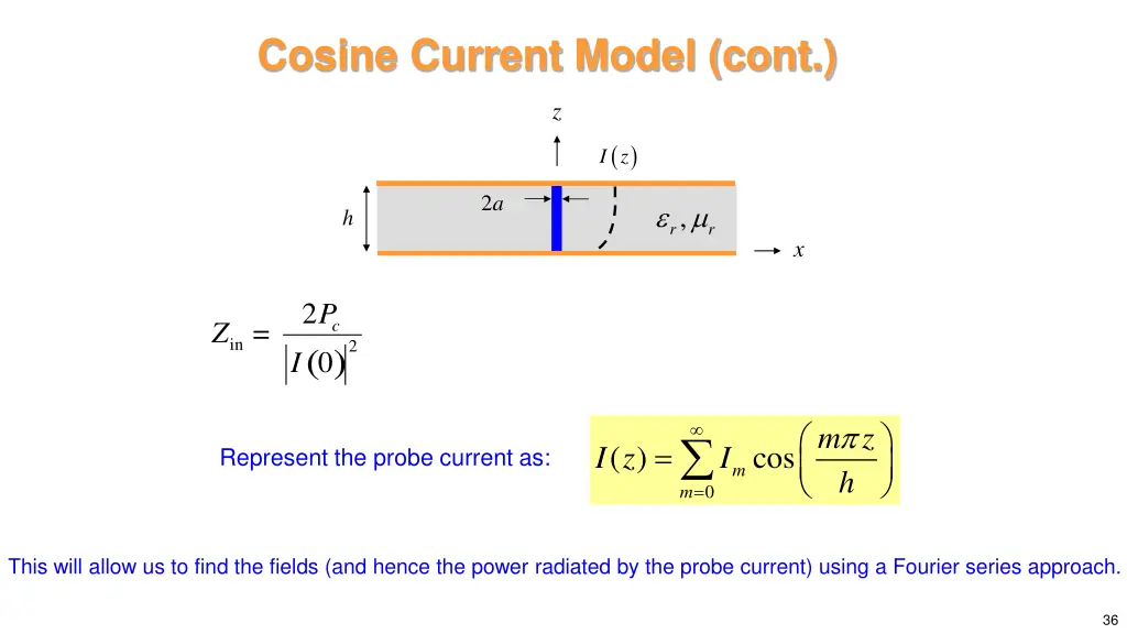cosine current model cont 2
