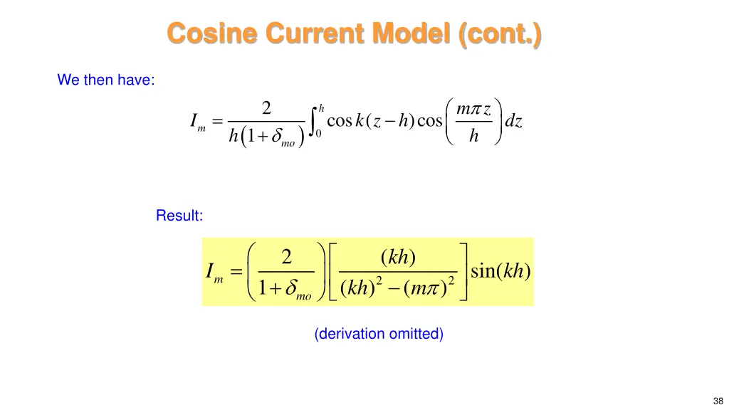 cosine current model cont 4