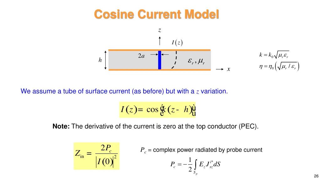 cosine current model