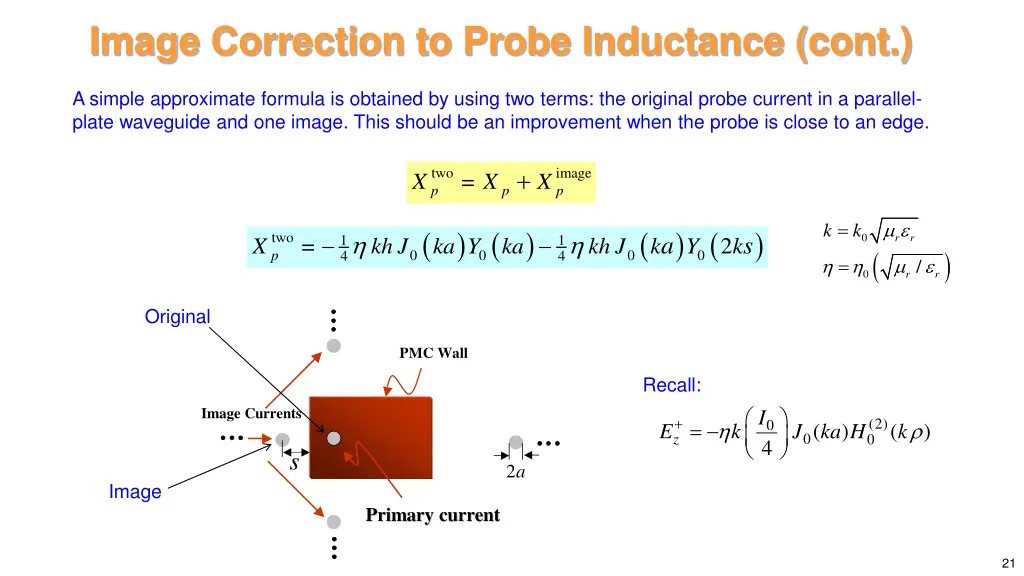 image correction to probe inductance cont