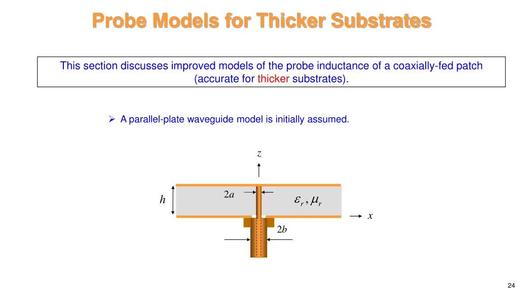 probe models for thicker substrates