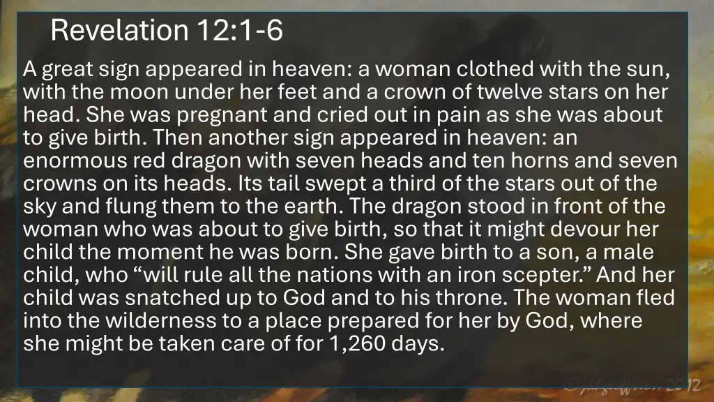 revelation 12 1 6 a great sign appeared in heaven