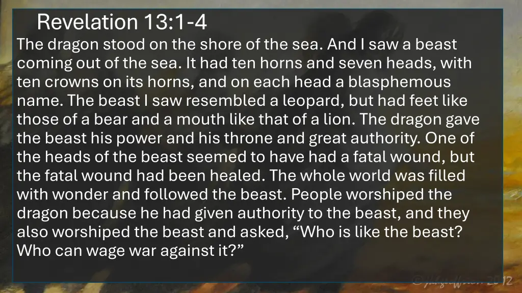 revelation 13 1 4 the dragon stood on the shore