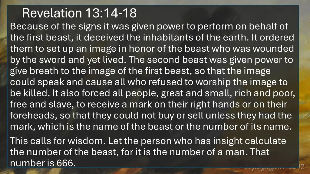 revelation 13 14 18 because of the signs