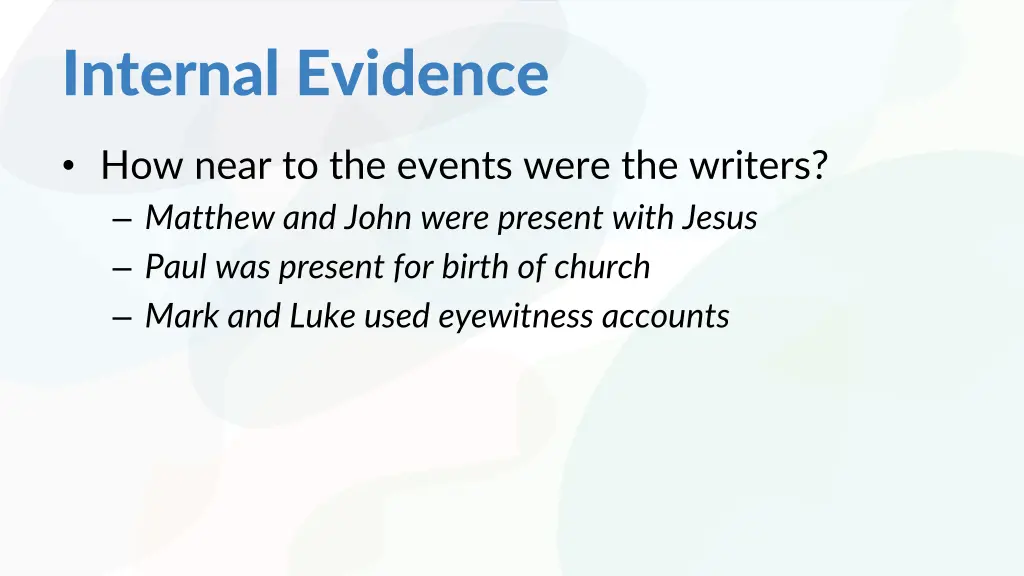 internal evidence