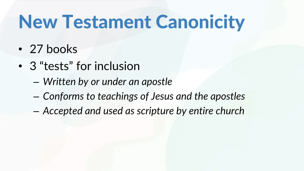new testament canonicity
