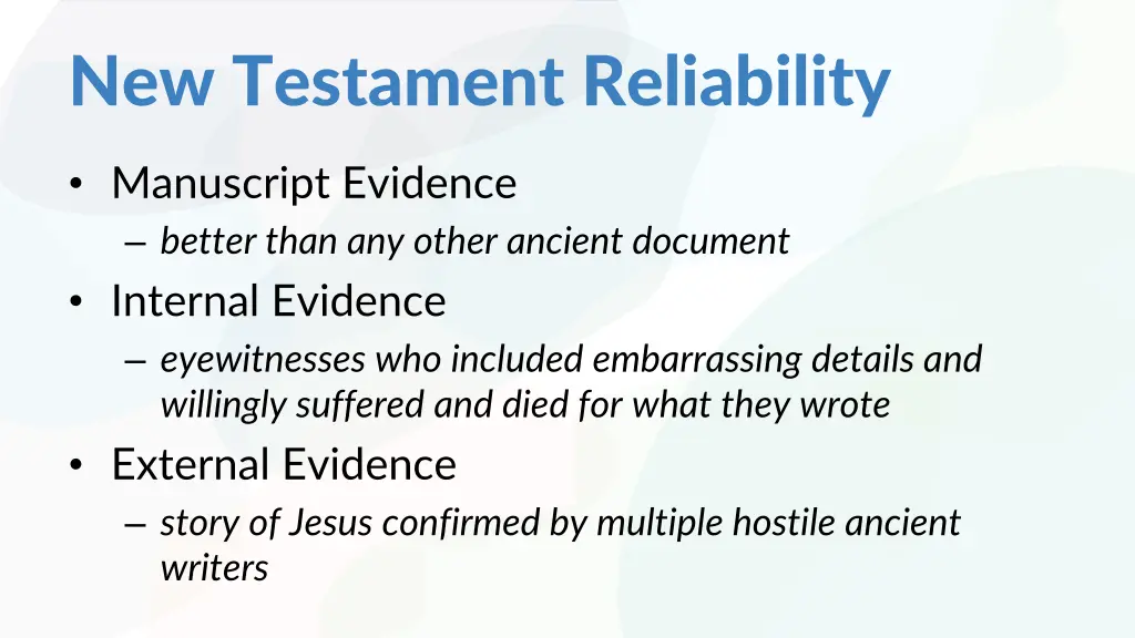 new testament reliability 1