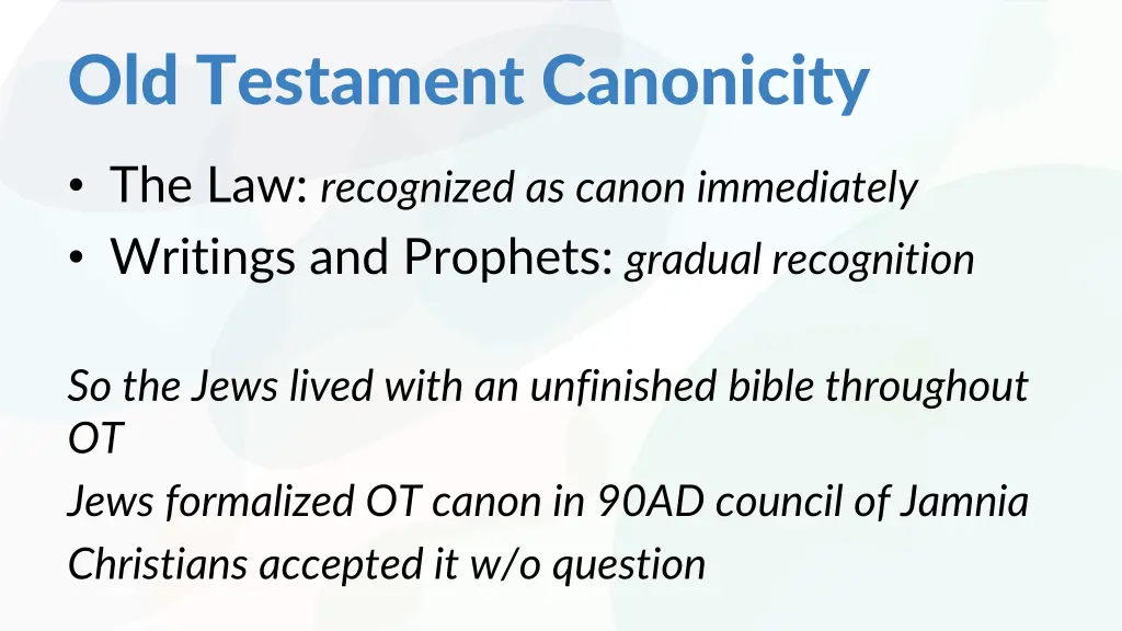 old testament canonicity 1