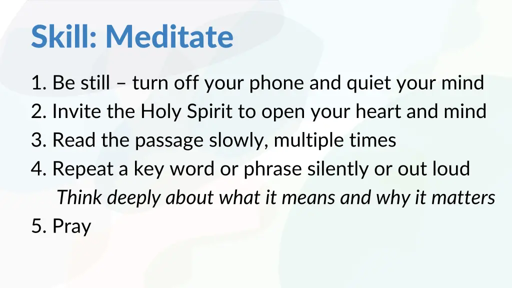 skill meditate 1