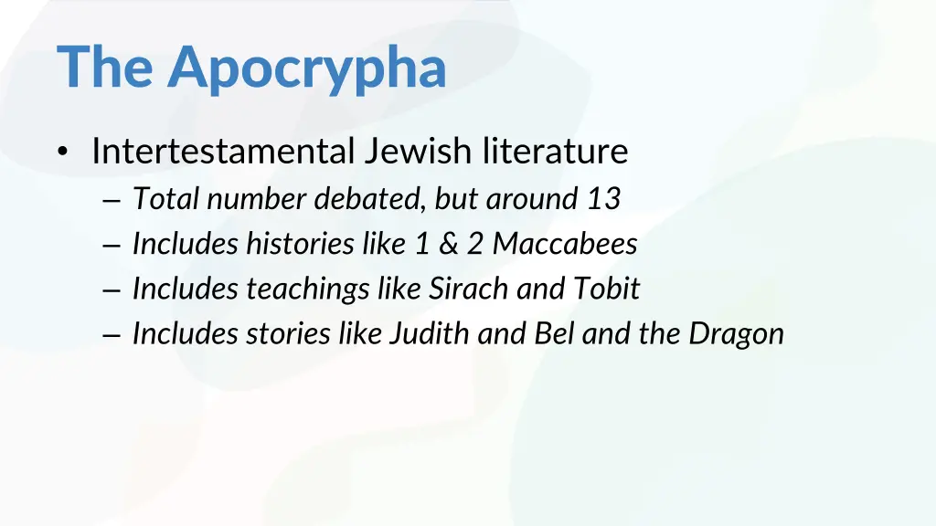 the apocrypha