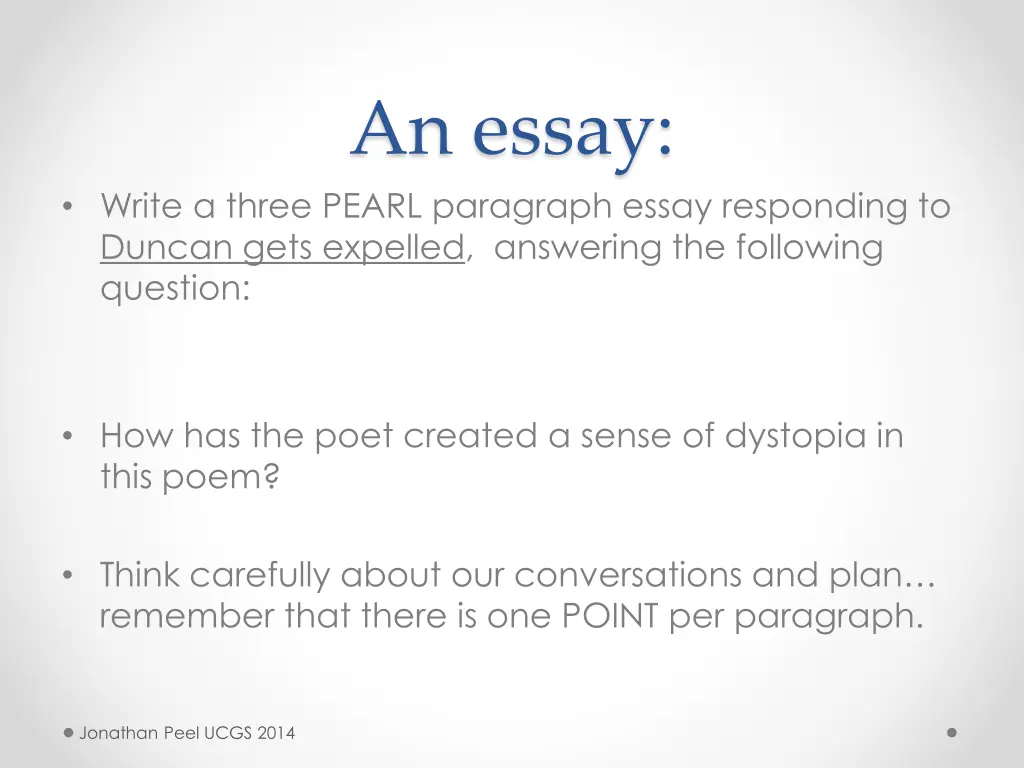 an essay