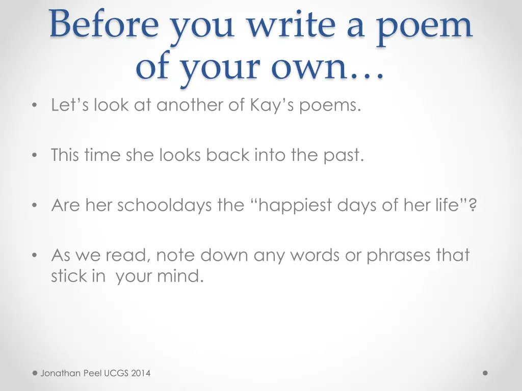 before you write a poem of your own let s look