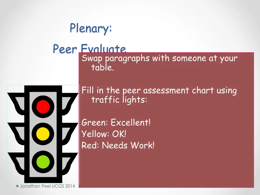 plenary peer evaluate swap paragraphs with