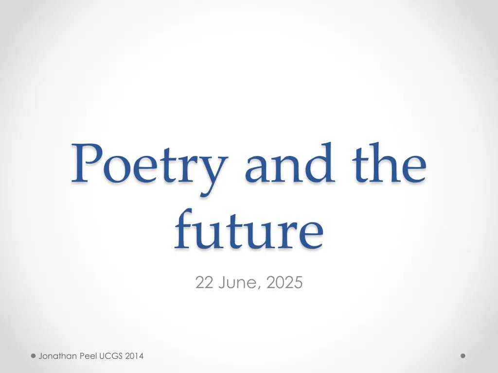 poetry and the future 22 june 2025