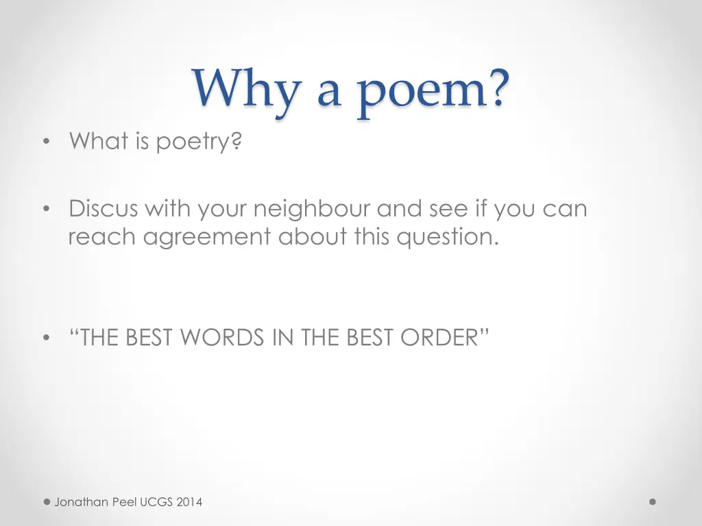 why a poem what is poetry
