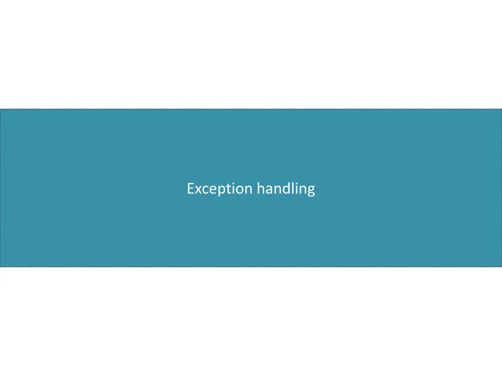 exception handling