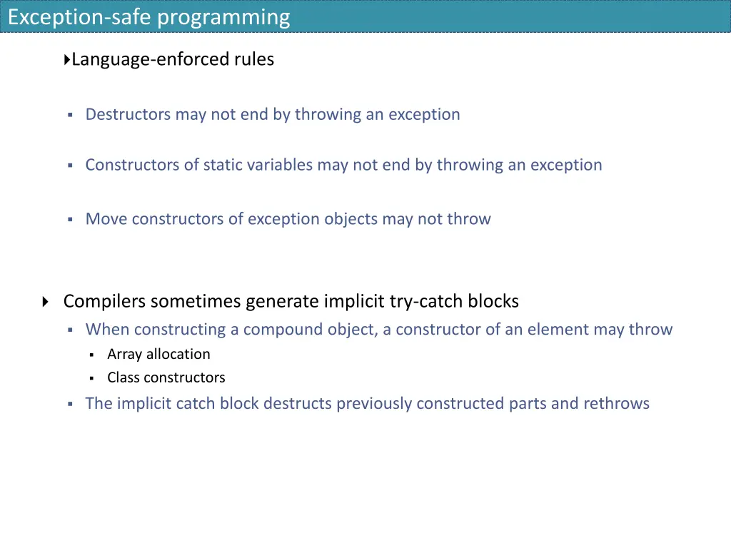 exception safe programming