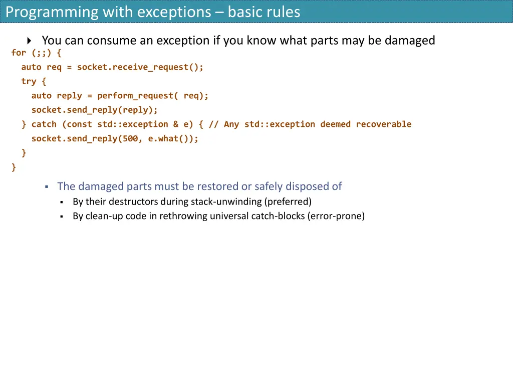 programming with exceptions basic rules 3