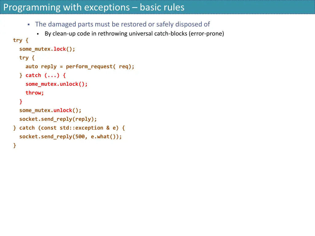 programming with exceptions basic rules 4