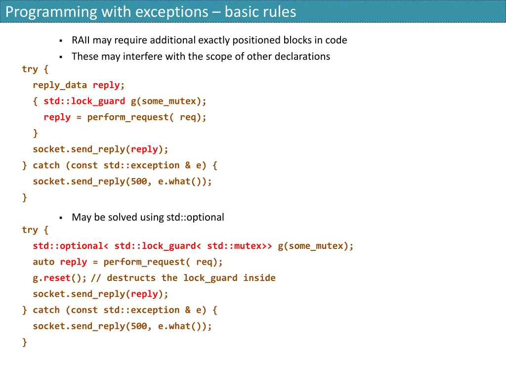 programming with exceptions basic rules 6