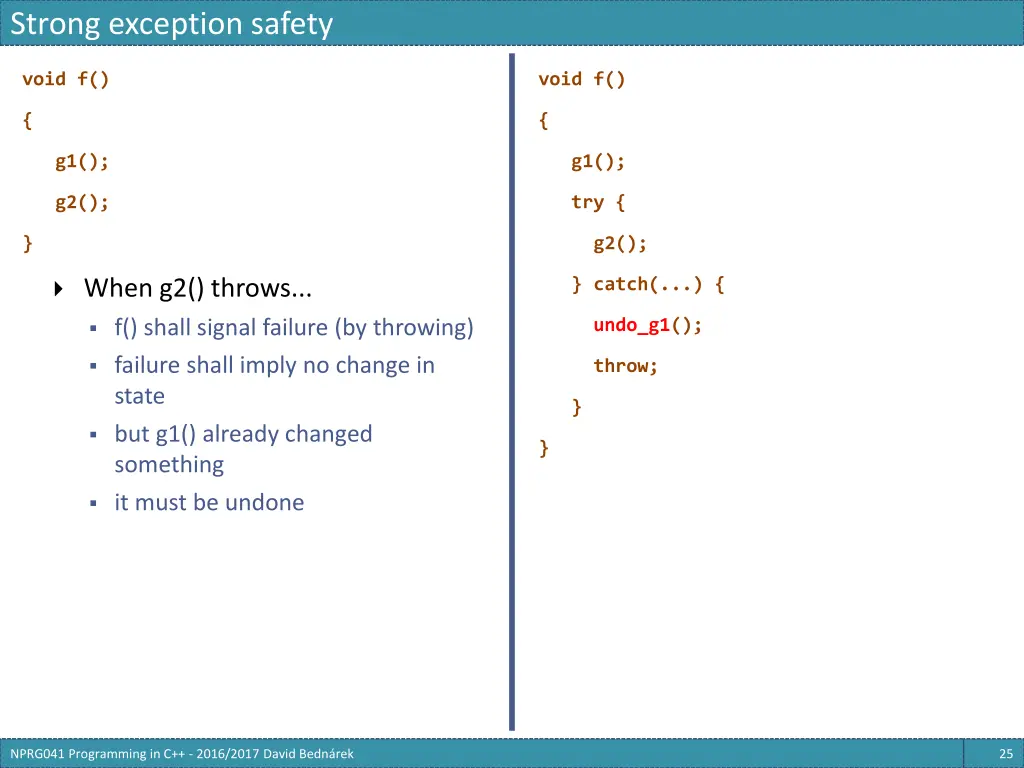 strong exception safety